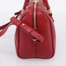 SAINT LAURENT Baby Duffel Hand Bag Leather 2way Red Gold Auth 199452V-4