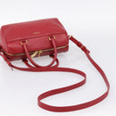 SAINT LAURENT Baby Duffel Hand Bag Leather 2way Red Gold Auth 199452V-8