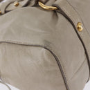 Miu Miu Hand Bag Vitello Lux Leather 2way Beige Gold Auth 199453V-12