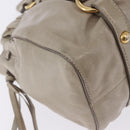 Miu Miu Hand Bag Vitello Lux Leather 2way Beige Gold Auth 199453V-14
