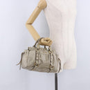 Miu Miu Hand Bag Vitello Lux Leather 2way Beige Gold Auth 199453V-24
