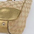 GUCCI GG Canvas Princi Tote Bag Beige Gold 163305 Auth 199454-14