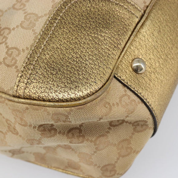 GUCCI GG Canvas Princi Tote Bag Beige Gold 163305 Auth 199454