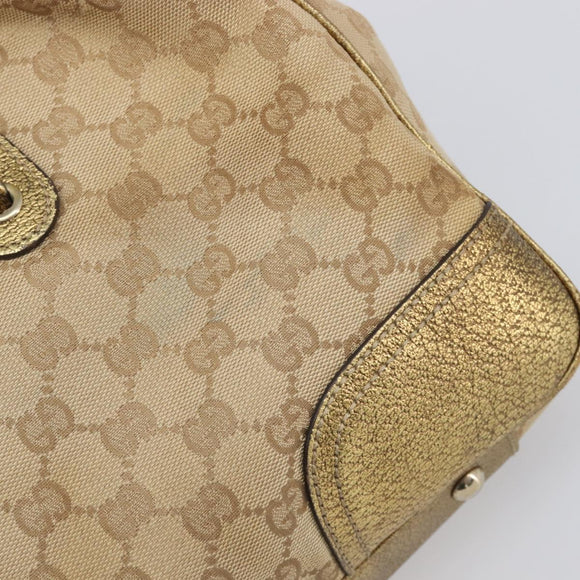 GUCCI GG Canvas Princi Tote Bag Beige Gold 163305 Auth 199454