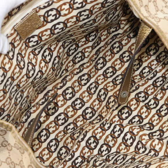 GUCCI GG Canvas Princi Tote Bag Beige Gold 163305 Auth 199454
