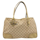 GUCCI GG Canvas Princi Tote Bag Beige Gold 163305 Auth 199454-13