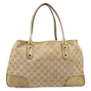 GUCCI GG Canvas Princi Tote Bag Beige Gold 163305 Auth 199454-2