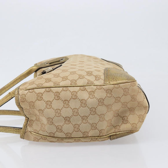 GUCCI GG Canvas Princi Tote Bag Beige Gold 163305 Auth 199454