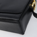 Salvatore Ferragamo Gancini Shoulder Bag Leather Black Gold Auth 199456-8