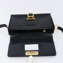 Salvatore Ferragamo Gancini Shoulder Bag Leather Black Gold Auth 199456-9