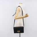 Salvatore Ferragamo Gancini Shoulder Bag Leather Black Gold Auth 199456-23