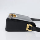 Salvatore Ferragamo Gancini Shoulder Bag Leather Black Gold Auth 199456-3