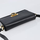 Salvatore Ferragamo Gancini Shoulder Bag Leather Black Gold Auth 199456-6