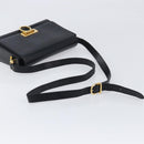 Salvatore Ferragamo Gancini Shoulder Bag Leather Black Gold Auth 199456-7