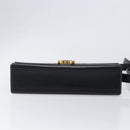 Salvatore Ferragamo Gancini Shoulder Bag Leather Black Gold Auth 199456-5