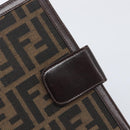 FENDI Zucca Canvas Day Planner Cover Brown Black Auth 199457-17
