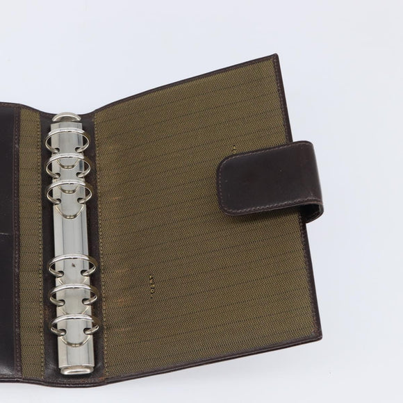 FENDI Zucca Canvas Day Planner Cover Brown Black Auth 199457