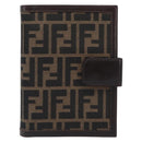 FENDI Zucca Canvas Day Planner Cover Brown Black Auth 199457-13