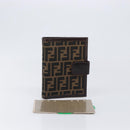 FENDI Zucca Canvas Day Planner Cover Brown Black Auth 199457-12
