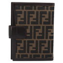 FENDI Zucca Canvas Day Planner Cover Brown Black Auth 199457-2