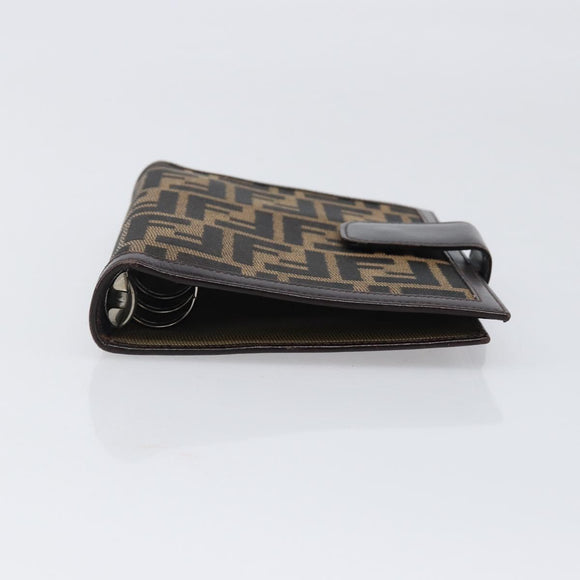 FENDI Zucca Canvas Day Planner Cover Brown Black Auth 199457