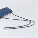 CHANEL Matelasse Trendy CC Chain Wallet Lamb Skin Blue Silver CC Auth 199460SAM-7