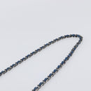 CHANEL Matelasse Trendy CC Chain Wallet Lamb Skin Blue Silver CC Auth 199460SAM-9