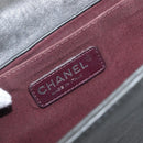 CHANEL Matelasse Boy Chanel Chain Bag Leather Black Silver CC Auth 199461SAM-20