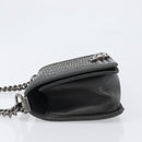 CHANEL Matelasse Boy Chanel Chain Bag Leather Black Silver CC Auth 199461SAM-4