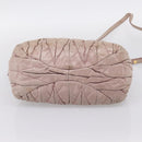 Miu Miu Matelasse Hand Bag Leather 2way Pink Gold Auth 199464A-5