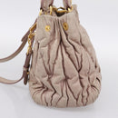 Miu Miu Matelasse Hand Bag Leather 2way Pink Gold Auth 199464A-4