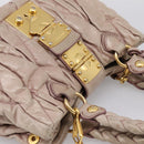 Miu Miu Matelasse Hand Bag Leather 2way Pink Gold Auth 199464A-6