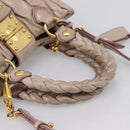 Miu Miu Matelasse Hand Bag Leather 2way Pink Gold Auth 199464A-7