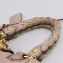 Miu Miu Matelasse Hand Bag Leather 2way Pink Gold Auth 199464A-8
