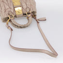 Miu Miu Matelasse Hand Bag Leather 2way Pink Gold Auth 199464A-9