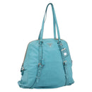 PRADA Tote Bag Leather Light Blue Silver Auth 199466V-1