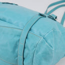 PRADA Tote Bag Leather Light Blue Silver Auth 199466V-8