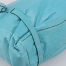PRADA Tote Bag Leather Light Blue Silver Auth 199466V-17