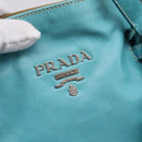 PRADA Tote Bag Leather Light Blue Silver Auth 199466V-19