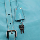PRADA Tote Bag Leather Light Blue Silver Auth 199466V-20