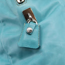 PRADA Tote Bag Leather Light Blue Silver Auth 199466V-21