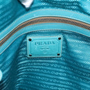 PRADA Tote Bag Leather Light Blue Silver Auth 199466V-22