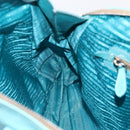 PRADA Tote Bag Leather Light Blue Silver Auth 199466V-24