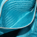 PRADA Tote Bag Leather Light Blue Silver Auth 199466V-26