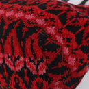 FENDI Tote Bag Wool Red Silver Auth 199467A-12
