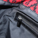 FENDI Tote Bag Wool Red Silver Auth 199467A-19