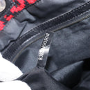 FENDI Tote Bag Wool Red Silver Auth 199467A-21
