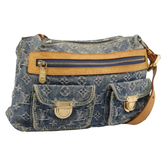 LOUIS VUITTON Monogram Denim Buggy PM Shoulder Bag Blue M95049 LV Auth 199468V