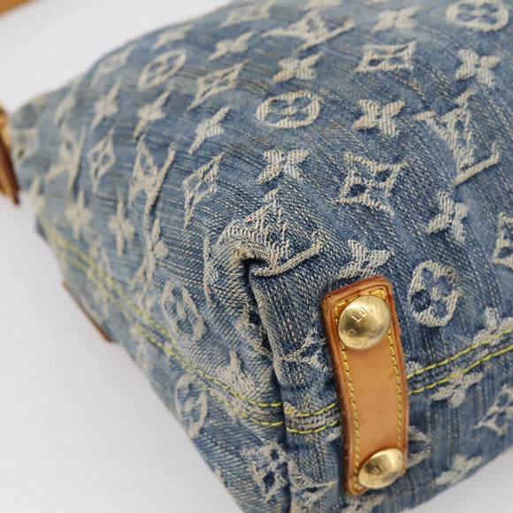 LOUIS VUITTON Monogram Denim Buggy PM Shoulder Bag Blue M95049 LV Auth 199468V