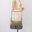 LOUIS VUITTON Monogram Denim Buggy PM Shoulder Bag Blue M95049 LV Auth 199468V-23